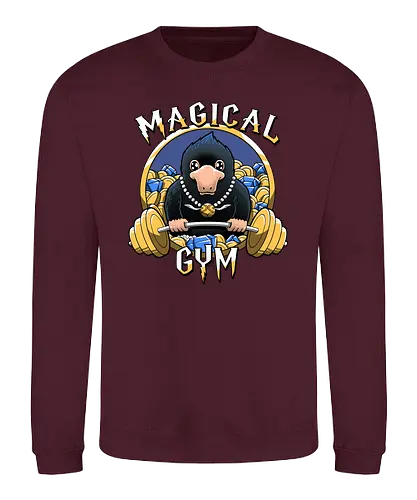 Magical Gym - fantastic, monster, gold, platypus, schnabeltier, maulwurf, mole, fantasy, gym, beast, steal - Sweatshirt