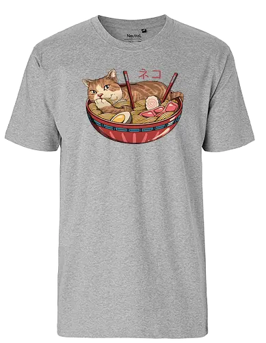 Neko Ramen 2 - ramen, neko, cat, katze, nudeln, noodles, noodle soup, soup, suppe, japan, nippon, food, essen - Fairtrade T-Shirt