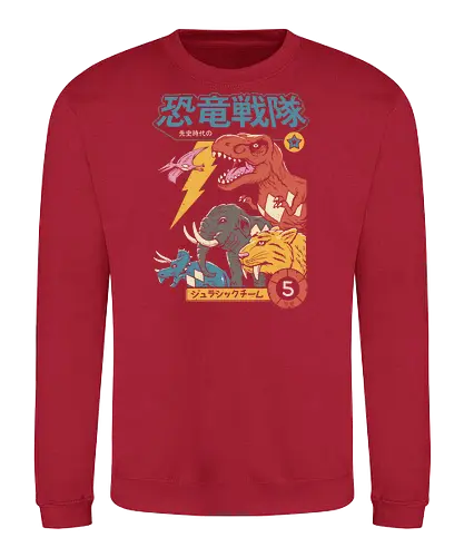 Dino Sentai - dinosaurier, japan, sentai, prehistoric, prähistorisch, dino, mammut. - Sweatshirt