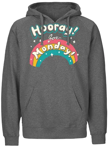 Sarcastic Monday - monday, montag, sarcastic, ironic, rainbow, regenbogen, cute, kawaii - Fairtrade Hoodie
