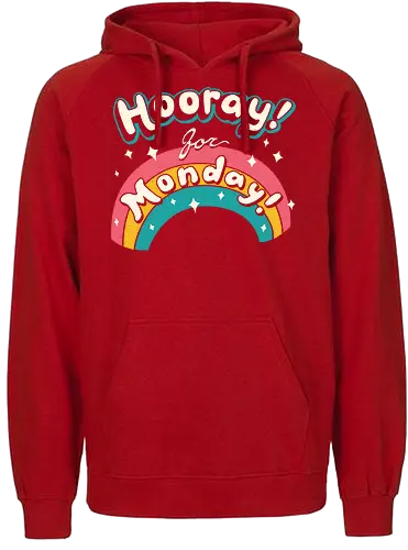 Sarcastic Monday - monday, montag, sarcastic, ironic, rainbow, regenbogen, cute, kawaii - Fairtrade Hoodie