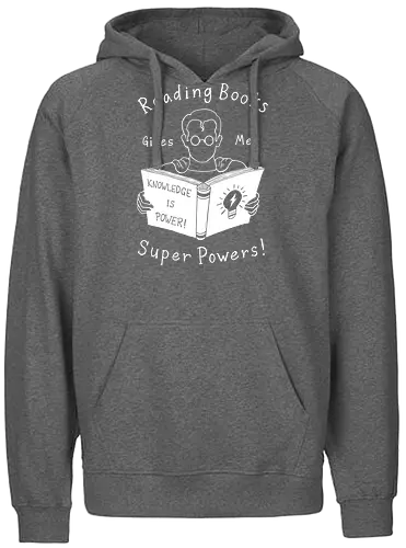 Books give me super powers! - buch, lesen, superpowers, superkräfte, superheld, rding - Fairtrade Hoodie