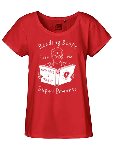Books give me super powers! - buch, lesen, superpowers, superkräfte, superheld, rding - Fairtrade Girl Shirt
