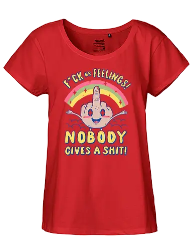 Nobody Gives a Shit! - Hater, Feelings, regenbogen, glitter, Statement, rainbow, glitzer - Fairtrade Girl Shirt