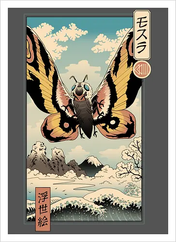 Ancient Moth Ukiyo-e