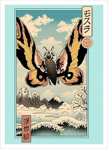 Ancient Moth Ukiyo-e