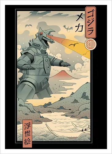 Mecha Kaiju Ukiyo-e
