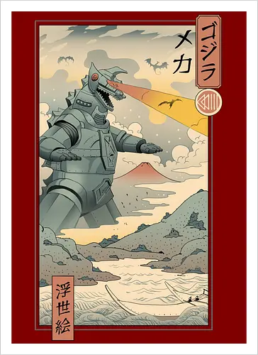 Mecha Kaiju Ukiyo-e