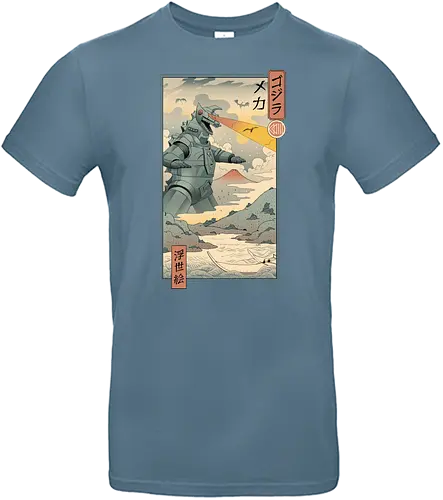 Mecha Kaiju Ukiyo-e - kaiju, monster, Mechakaiju, ukiyo-e, japan, nippon - Standard T-Shirt