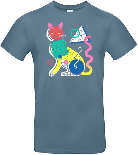 Memphis Cat Design - Modern Art, kunst, katze, cat, art, neko - Standard T-Shirt