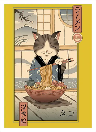Neko Ramen Ukiyo-e