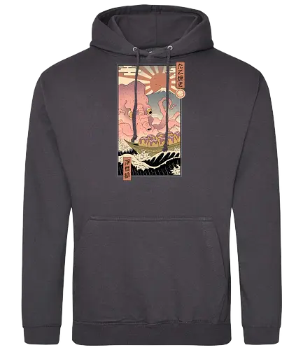The Great Takoyaki - japan, nippon, ukiyo-e, takoyaki, Squidballs, tintenfisch, oktopus, hokusai - Standard Hoodie