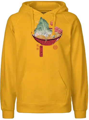 Ramen Landscape - japan, ramen, mountain, nippon, soup - Fairtrade Hoodie