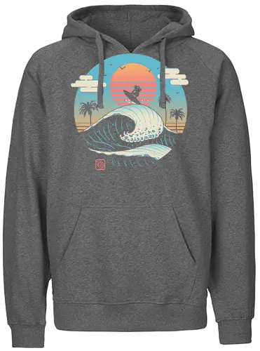 Summer Vibes - retro, wave, Surfing, Vapor Wave, music, bch - Fairtrade Hoodie