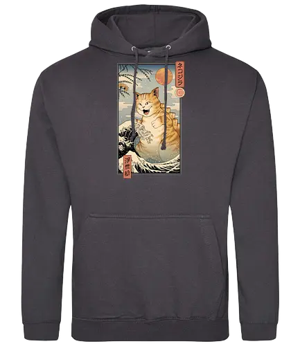 Catzilla Ukiyo-e - kaiju, catzilla, neko, katze, ukiyo-e - Standard Hoodie