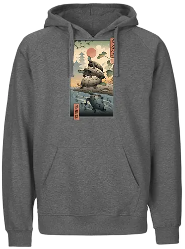 Kame Kame Ukiyo-e - kame, turtle, schildkröte, ukiyo-e, japan, art, kunst, nippon - Fairtrade Hoodie