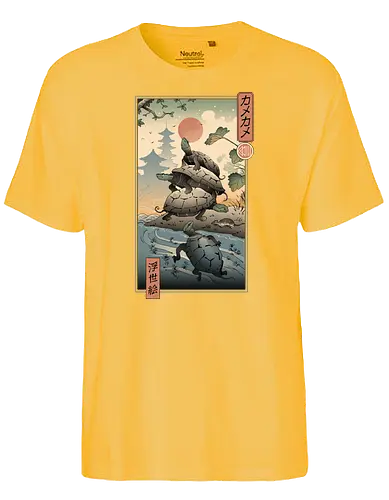 Kame Kame Ukiyo-e - kame, turtle, schildkröte, ukiyo-e, japan, art, kunst, nippon - Fairtrade T-Shirt
