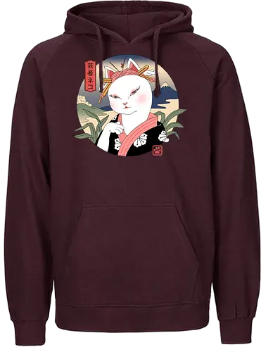 Neko Geisha - geisha, pretty, cat, katze, japan, Japanese Art - Fairtrade Hoodie