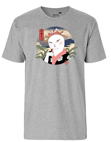Neko Geisha - geisha, pretty, cat, katze, japan, Japanese Art - Fairtrade T-Shirt