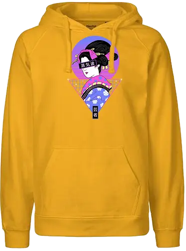 Geisha Wave - japan, Vapor Wave, geisha, art, kunst, 80s, Vaporwave - Fairtrade Hoodie