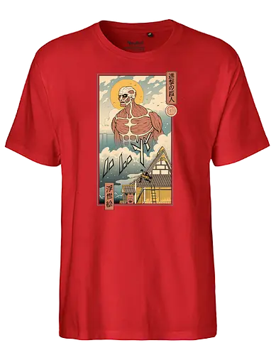 Titan In Edo - anime, manga, japan, Edo, ukiyo-e, titan, attack on, mashup - Fairtrade T-Shirt