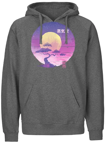 Bonsai Wave - retro, japan, wave, 80s, Vaporwave, Bonsai - Fairtrade Hoodie