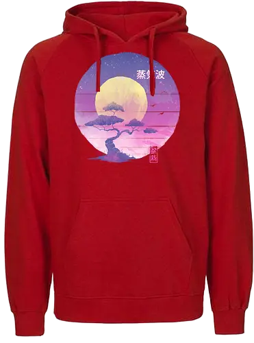 Bonsai Wave - retro, japan, wave, 80s, Vaporwave, Bonsai - Fairtrade Hoodie