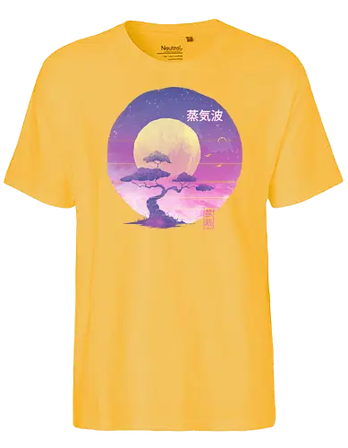 Bonsai Wave - retro, japan, wave, 80s, Vaporwave, Bonsai - Fairtrade T-Shirt