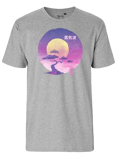 Bonsai Wave - retro, japan, wave, 80s, Vaporwave, Bonsai - Fairtrade T-Shirt
