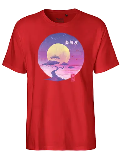 Bonsai Wave - retro, japan, wave, 80s, Vaporwave, Bonsai - Fairtrade T-Shirt
