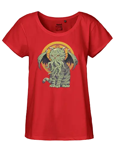 Cathulhu - cthulhu, cat, mashup, katze, Catthulhu, monster, Old one, elder god, lovecraft, h.p. lovecraft - Fairtrade Girl Shirt