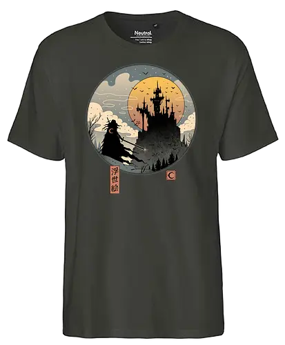 Vampire Slayer in Edo - dracula, vampire, mashup, Edo, japan, gaming, anime, tv, castle, transylvania - Fairtrade T-Shirt