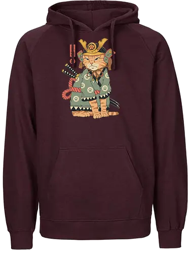 Neko Samurai - japan, cat, neko, samurai, Neko Samurai, katze - Fairtrade Hoodie