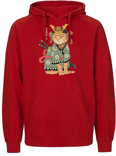 Neko Samurai - japan, cat, neko, samurai, Neko Samurai, katze - Fairtrade Hoodie