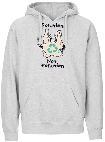 Solution Not Pollution - nature, Pollution, politik, müll, recycling - Fairtrade Hoodie