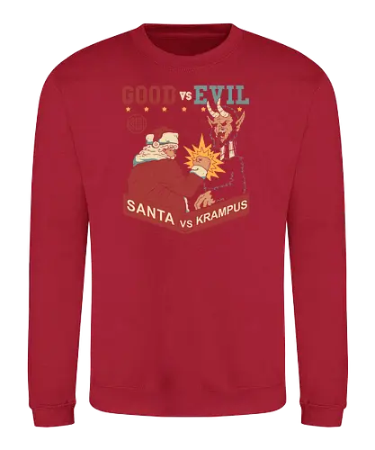 Xmas Fight - weihnachten, christmas, krampus, Santa, Good vs. evil, Gut gegen böse, fun, fight - Sweatshirt