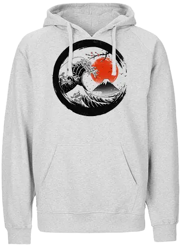 The Great Sumi Wave - hokusai, sumi-e, fuji, japan, fujisan, nippon, art, kunst, meme, memes, grt wave - Fairtrade Hoodie