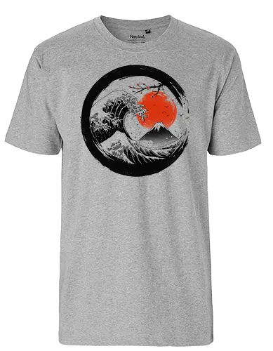 The Great Sumi Wave - hokusai, sumi-e, fuji, japan, fujisan, nippon, art, kunst, meme, memes, grt wave - Fairtrade T-Shirt
