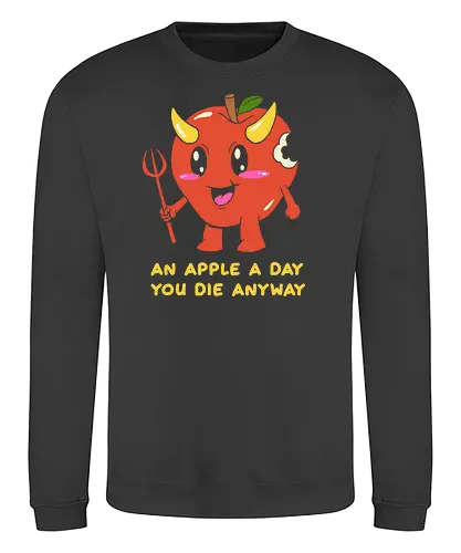 Bad Apple! - fun, apple, food, devil, useless - Sweatshirt