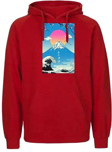 Ikigai - japan, nippon, fuji, fujisan, wave, hokusai, mashup, retro - Fairtrade Hoodie