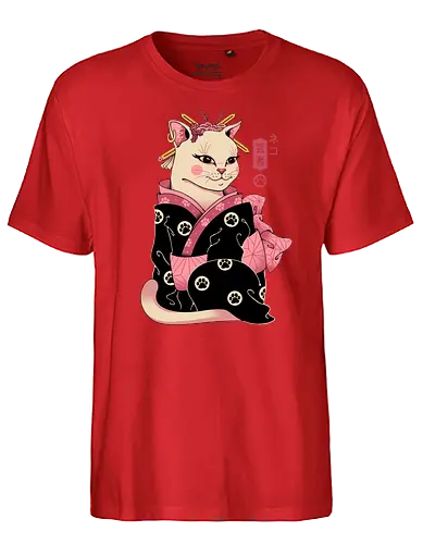Neko Geisha - neko, katze, geisha, mashup, japan, nippon, Japanese - Fairtrade T-Shirt