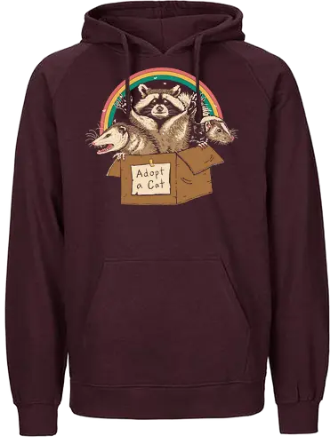 Adopt Forbidden Cats - fun, Adopt a cat, animals, waschbär, raccoon, Possum, opossum, Badger, dachs - Fairtrade Hoodie