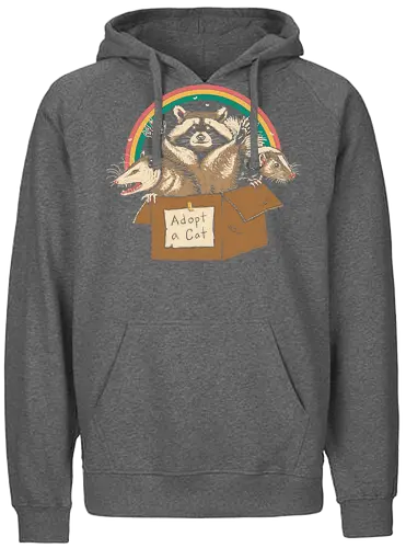 Adopt Forbidden Cats - fun, Adopt a cat, animals, waschbär, raccoon, Possum, opossum, Badger, dachs - Fairtrade Hoodie