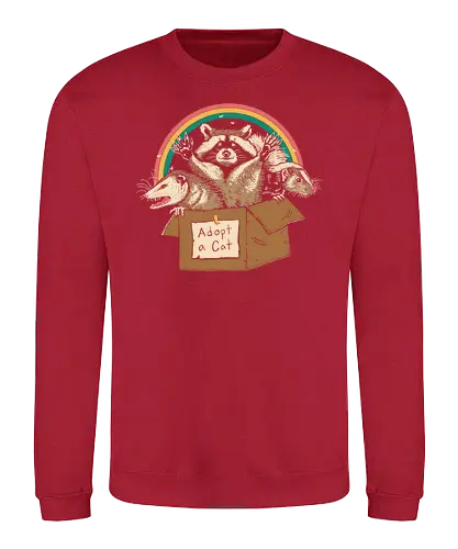 Adopt Forbidden Cats - fun, Adopt a cat, animals, waschbär, raccoon, Possum, opossum, Badger, dachs - Sweatshirt