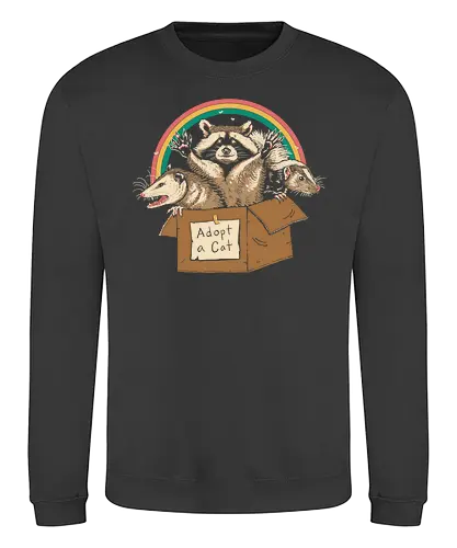 Adopt Forbidden Cats - fun, Adopt a cat, animals, waschbär, raccoon, Possum, opossum, Badger, dachs - Sweatshirt