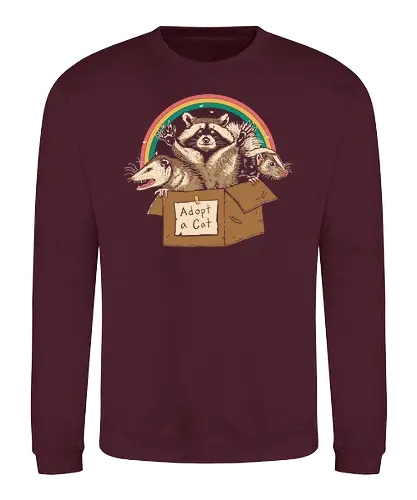 Adopt Forbidden Cats - fun, Adopt a cat, animals, waschbär, raccoon, Possum, opossum, Badger, dachs - Sweatshirt