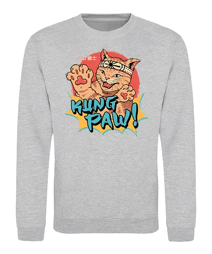 Kung Paw! - cat, neko, kung fu, Paw, fun - Sweatshirt