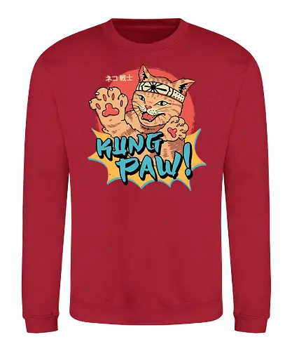 Kung Paw! - cat, neko, kung fu, Paw, fun - Sweatshirt