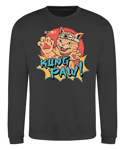 Kung Paw! - cat, neko, kung fu, Paw, fun - Sweatshirt