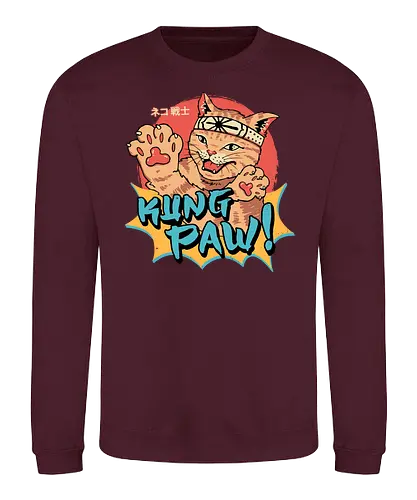 Kung Paw! - cat, neko, kung fu, Paw, fun - Sweatshirt